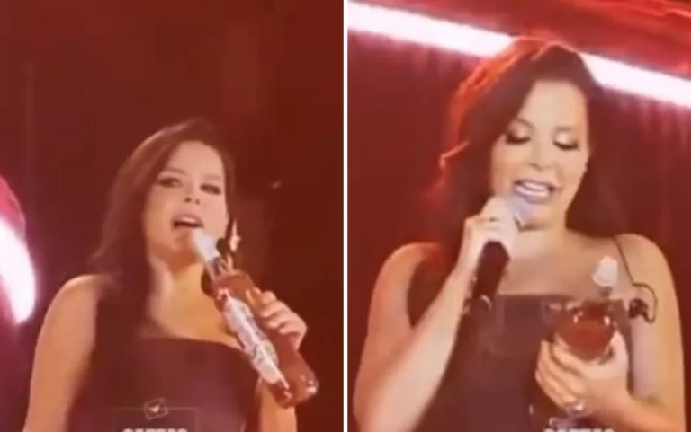 Maraisa viraliza após confundir garrafa de pinga com microfone durante show; veja