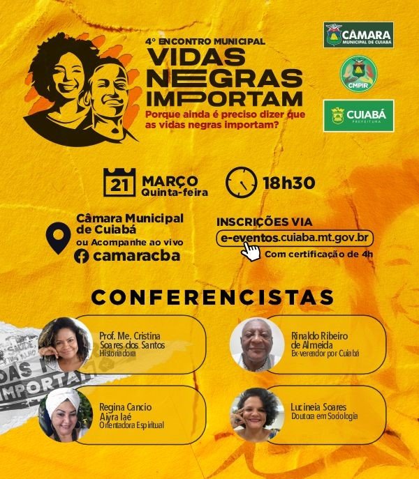 4º Encontro Municipal Vidas Negras Importam acontece nesta quinta-feira (21)